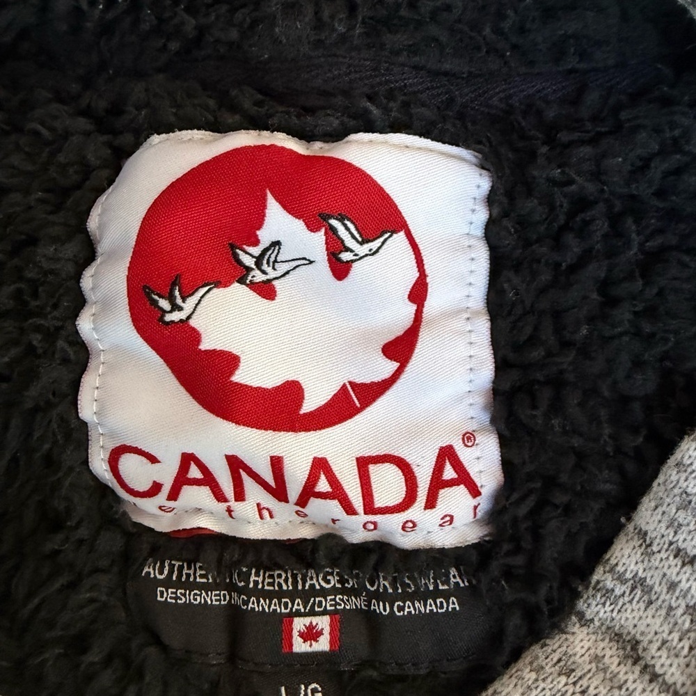Canada Weather Gear Sherpa Lined Hoodie Jacket Grey | Fits Small - Picture 4 of 4